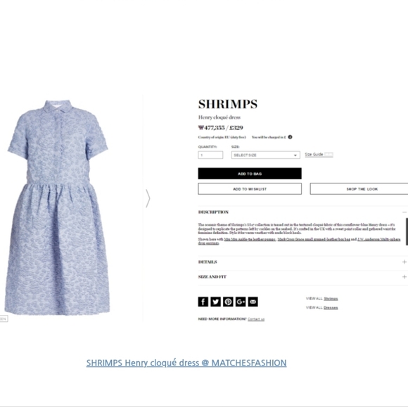 Shrimps‎ Henry Cloque Dress Blue size 6 - Picture 2 of 12